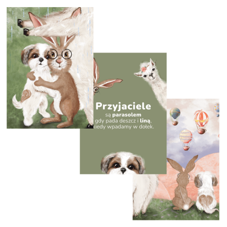 ZESTAW 3 PLAKATÓW "PRZYJACIELE" A4 zdjęcie 1